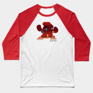 Heat Man Silhouette - Mega Man 2 Baseball T-Shirt